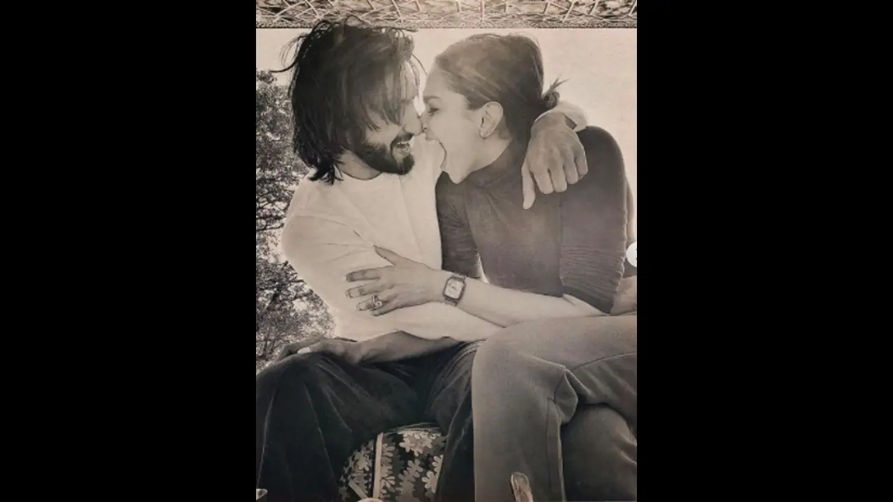 Ranveer Singh plants a kiss on wife Deepika Padukone's cheeks [VIDEO]