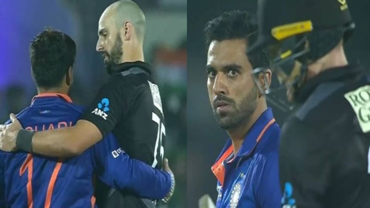 Ind Vs NZ: కంటి చూపుతో చంపేస్తా..! న్యూజిలాండ్ ఓపెనర్ కు స్ట్రాంగ్ రిప్లై ఇచ్చిన దీపక్ చాహర్ Ind Vs NZ: కంటి చూపుతో చంపేస్తా..! న్యూజిలాండ్ ఓపెనర్ కు స్ట్రాంగ్ రిప్లై ఇచ్చిన దీపక్ చాహర్