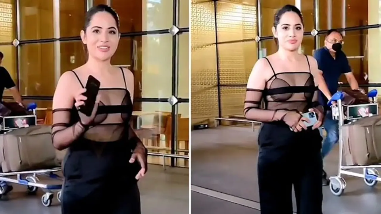 Urfi Javed does it again; seen in an ATROCIOUS dress at airport Urfi Javed does it again; seen in an ATROCIOUS dress at airport