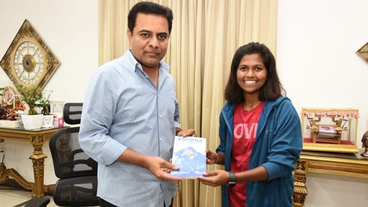 మంత్రి కేటీఆర్‌ను కలిసిన పర్వతారోహకురాలు మలావత్ పూర్ణ.. ఎందుకంటే..?