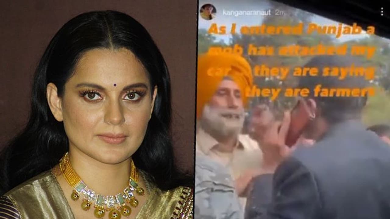 Kangana Ranaut’s car ‘attacked’ in Punjab; actor claims ‘they are farmers’. Watch Kangana Ranaut’s car ‘attacked’ in Punjab; actor claims ‘they are farmers’. Watch