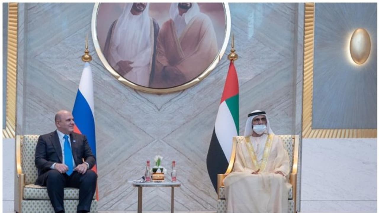 Gulf News : ശൈഖ് മുഹമ്മദ് റഷ്യന് പ്രധാനമന്ത്രിയുമായി കൂടിക്കാഴ്ച നടത്തി Gulf News : ശൈഖ് മുഹമ്മദ് റഷ്യന് പ്രധാനമന്ത്രിയുമായി കൂടിക്കാഴ്ച നടത്തി
