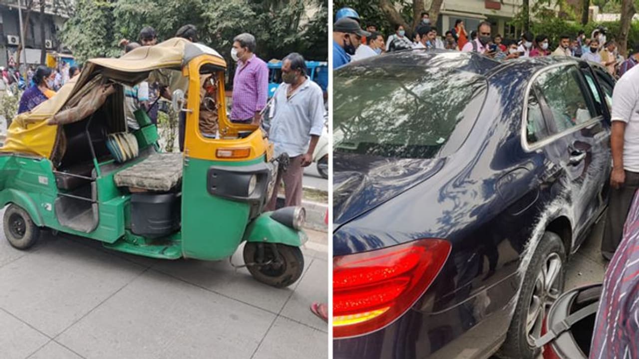 Shocking accident: पहले स्पीड के साथ पीछे से ऑटो को ठोंका और फिर कई गाड़ियों से जा भिड़ी बेकाबू Mercedes Shocking accident: पहले स्पीड के साथ पीछे से ऑटो को ठोंका और फिर कई गाड़ियों से जा भिड़ी बेकाबू Mercedes