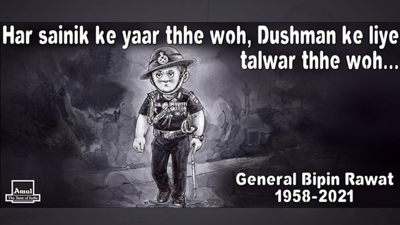 Amul pays tribute CDS General Bipin Rawat, says 'Har sainik ke yaar thhe woh...'; netizens react