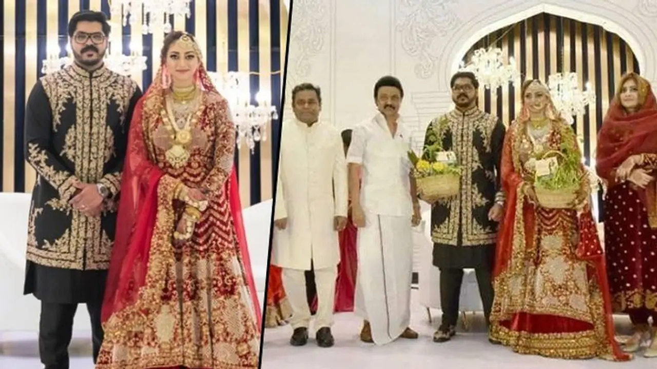 MK Stalin at AR Rahman's niece, Tamil star Rahman's daughter's Rushda wedding in Chennai (Pictures) MK Stalin at AR Rahman's niece, Tamil star Rahman's daughter's Rushda wedding in Chennai (Pictures)