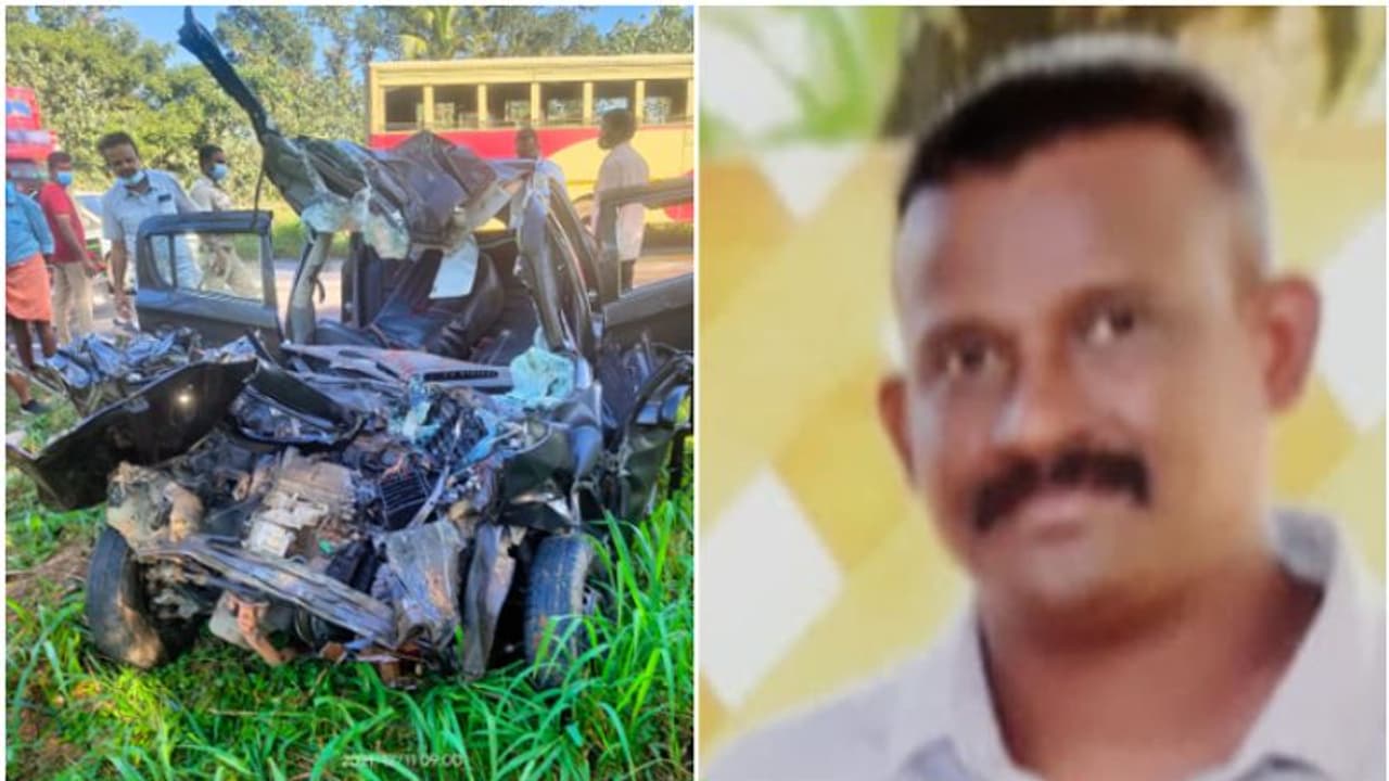 Accident : കെഎസ്ആർടിസി ബസിലേക്ക് കാര്‍ നിയന്ത്രണം വിട്ട് ഇടിച്ചുകയറി; ഒരാള്‍ മരിച്ചു, 12 പേര്‍ക്ക് പരിക്ക്