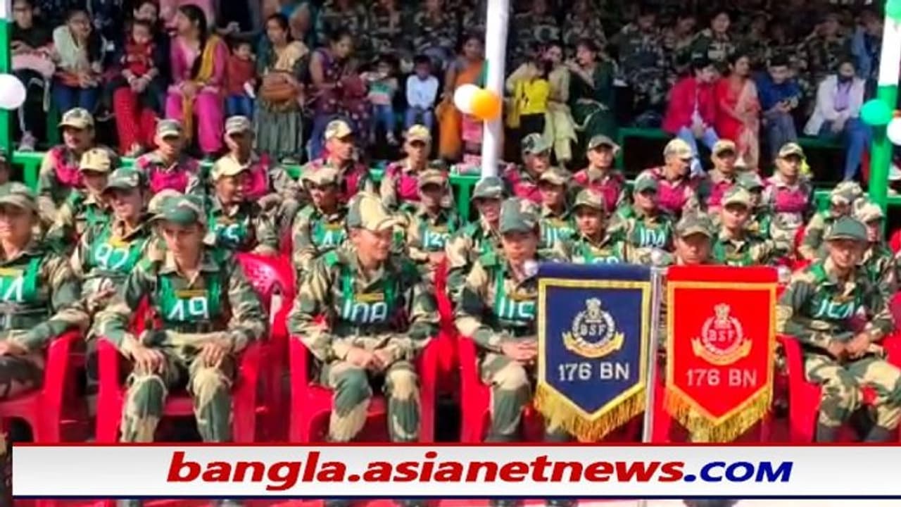 Indo Bangladesh: বাংলাদেশের স্বাধীনতার যুদ্ধের স্মরণ, সীমান্তে সেনাবাহিনীর বর্ণাঢ্য অনুষ্ঠান Indo Bangladesh: বাংলাদেশের স্বাধীনতার যুদ্ধের স্মরণ, সীমান্তে সেনাবাহিনীর বর্ণাঢ্য অনুষ্ঠান