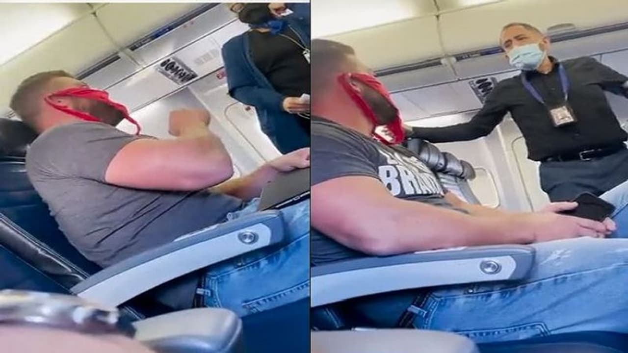 మహిళ చెడ్డీని మాస్కుగా పెట్టుకుని విమానంలోకి.. అడిగితే అడ్డగోలు వాదన.. నిషేధం విధించిన ఎయిర్ లైన్స్... మహిళ చెడ్డీని మాస్కుగా పెట్టుకుని విమానంలోకి.. అడిగితే అడ్డగోలు వాదన.. నిషేధం విధించిన ఎయిర్ లైన్స్...