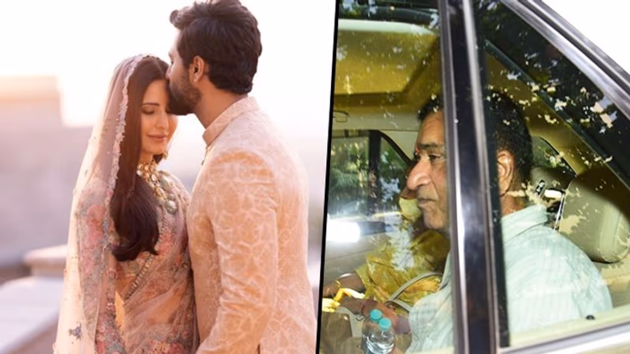Vicky Kaushal Katrina Kaif arrive for puja at new residence with father Sham Kaushal [VIDEO]