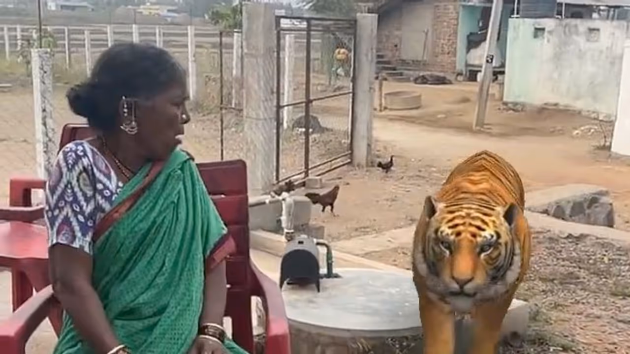 Viral Video: గంగవ్వ ఇంటిలోకి దూసుకొచ్చిన పెద్దపులి.. భయంతో అందరూ హడల్