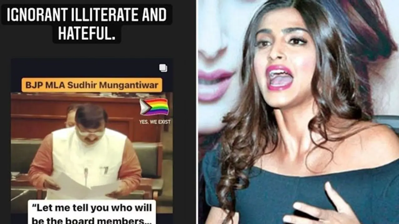 Upset Sonam Kapoor criticises BJP MLA Sudhir Mungantiwar, calls him ignorant, illiterate; read details Upset Sonam Kapoor criticises BJP MLA Sudhir Mungantiwar, calls him ignorant, illiterate; read details