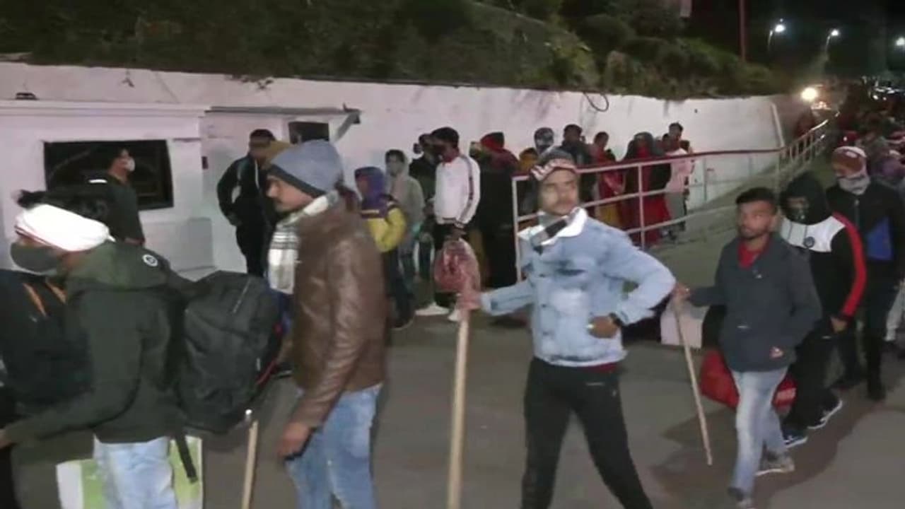 माता वैष्णो देवी भवन में भगदड़ के एक दिन बाद फिर यात्रा शुरू, भक्तों की लगी कतार माता वैष्णो देवी भवन में भगदड़ के एक दिन बाद फिर यात्रा शुरू, भक्तों की लगी कतार