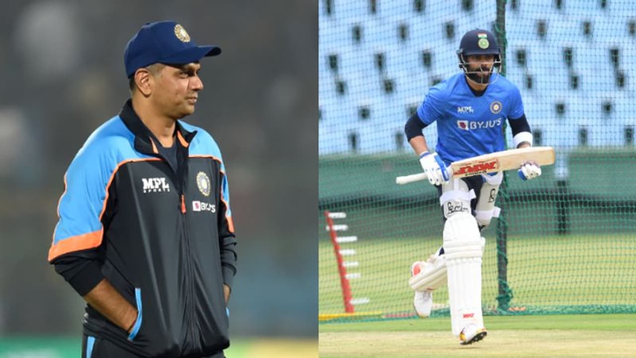 Dravid hails Kohli : 'മികച്ച സ്കോറിലേക്ക് ഉടനെത്തും വിരാട് കോലി'; ക്യാപ്റ്റന്സിക്കും കയ്യടിച്ച് ദ്രാവിഡ് Dravid hails Kohli : 'മികച്ച സ്കോറിലേക്ക് ഉടനെത്തും വിരാട് കോലി'; ക്യാപ്റ്റന്സിക്കും കയ്യടിച്ച് ദ്രാവിഡ്