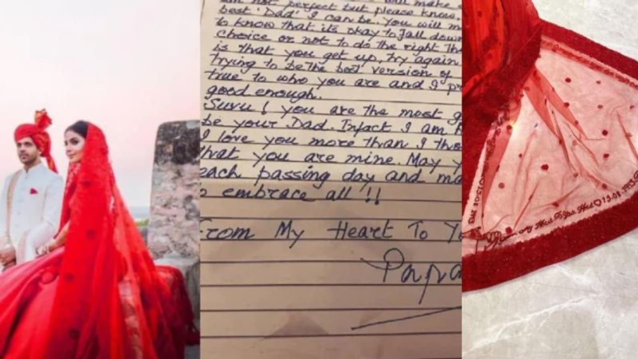 Viral Video : അച്ഛൻ‌ അവസാനമായി എഴുതിയ കത്ത് വിവാഹവസ്ത്രത്തിൽ തുന്നിച്ചേർത്ത് മകൾ