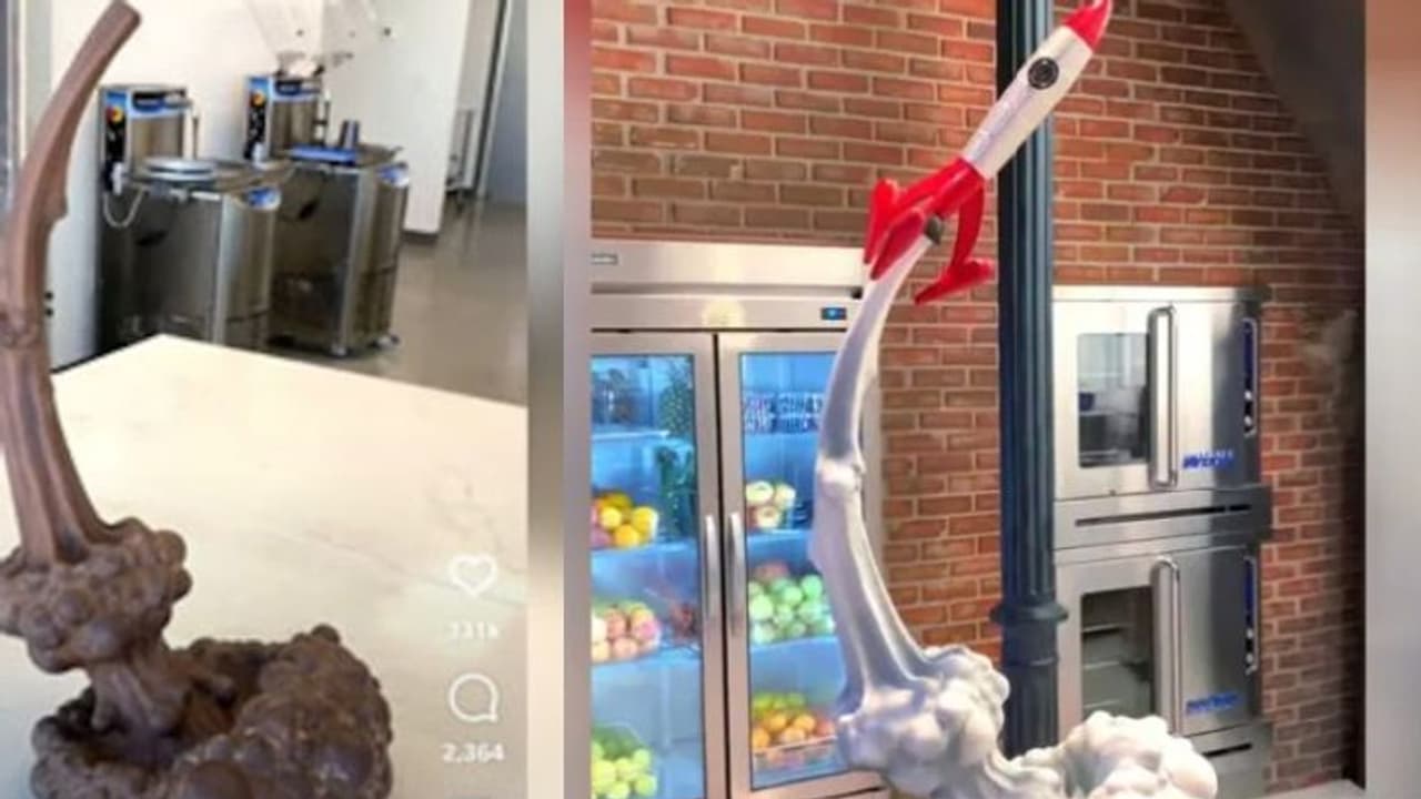 Food Video: ചോക്ലേറ്റ് കൊണ്ട് ബഹിരാകാശത്തേയ്ക്ക് കുതിക്കുന്ന റോക്കറ്റ്; വൈറലായി വീഡിയോ