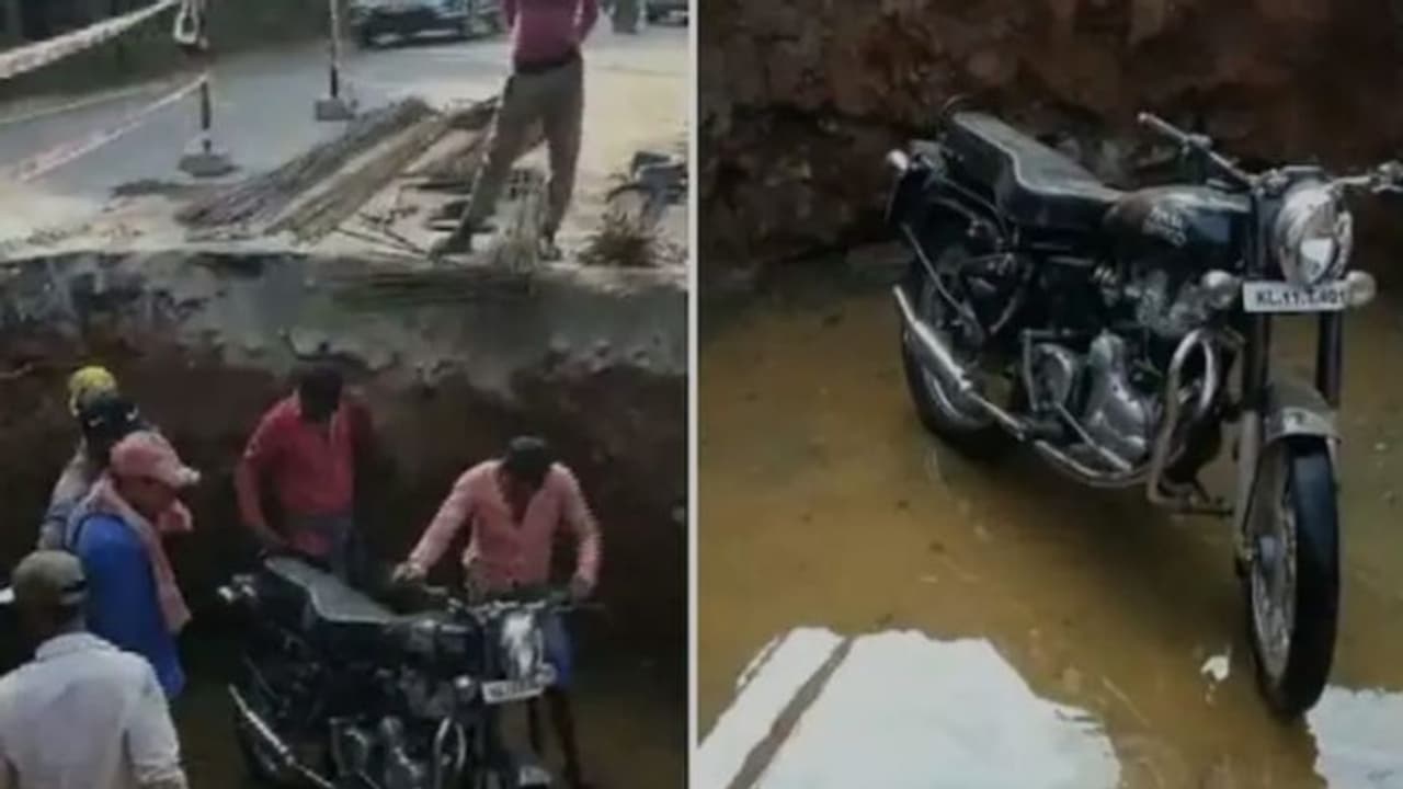 'നടുറോഡില്‍ വമ്പന്‍ കുഴി'; കലുങ്കിനുവേണ്ടിയെടുത്ത കുഴിയില്‍ വീണ് ബൈക്ക് യാത്രക്കാരന് ഗുരുതര പരിക്ക്