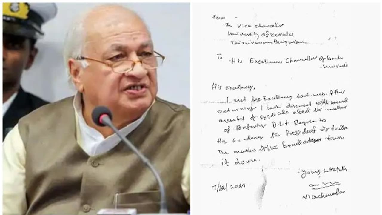D. Litt Controversy : രാഷ്ട്രപതിക്ക് ഡി ലിറ്റ് നിഷേധിച്ച് വിസി ഗവര്ണര്ക്ക് നല്കിയ കത്ത് പുറത്ത് D. Litt Controversy : രാഷ്ട്രപതിക്ക് ഡി ലിറ്റ് നിഷേധിച്ച് വിസി ഗവര്ണര്ക്ക് നല്കിയ കത്ത് പുറത്ത്