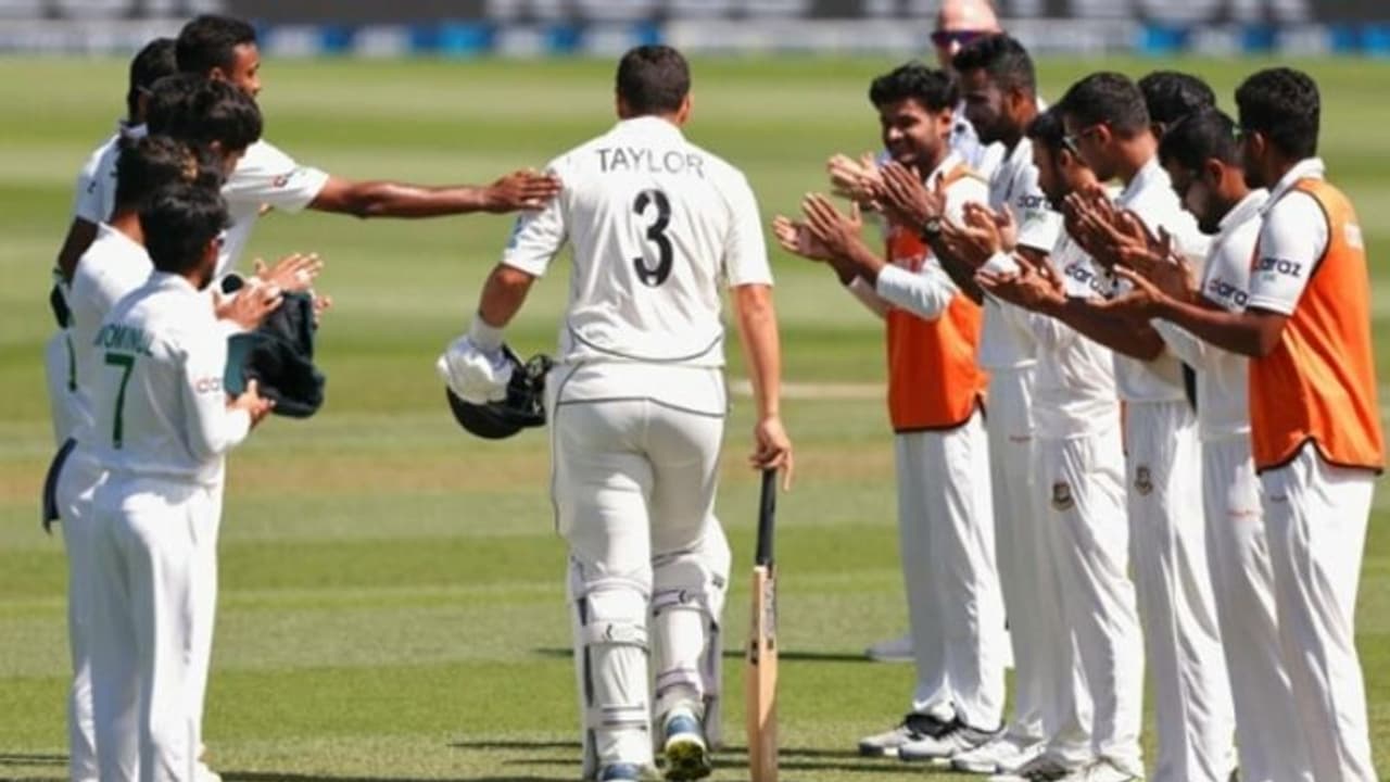 బంగ్లా క్రికెటర్లు ఇంతలా మారిపోయారా... ఆఖరి టెస్టు ఆడుతున్న రాస్ టేలర్‌కి ‘గార్డ్ ఆఫ్ హానర్’...