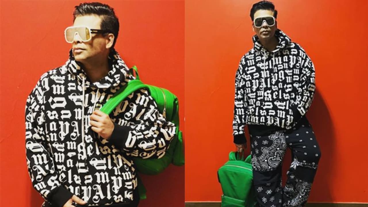 Karan Johar ने कंधे पर बैग टांग अजीबोगरीब ड्रेस में शेयर की फोटो, यूजर बोला सारे कॉलेज बंद हो चुके हैं भाई