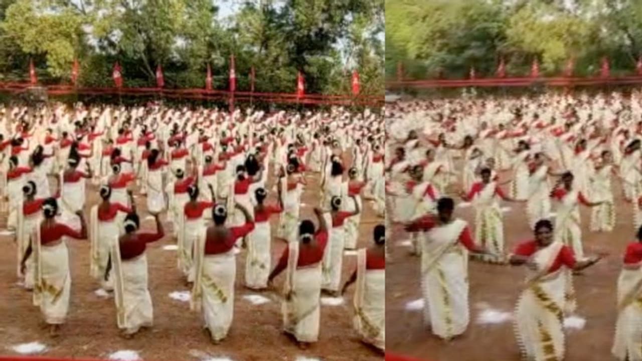 ഒമിക്രോൺ നിയന്ത്രണത്തിലും തലസ്ഥാനത്ത് സിപിഎമ്മിന്‍റെ മെഗാ തിരുവാതിര; എംഎ ബേബിയടക്കം കാഴ്ചക്കാര്‍