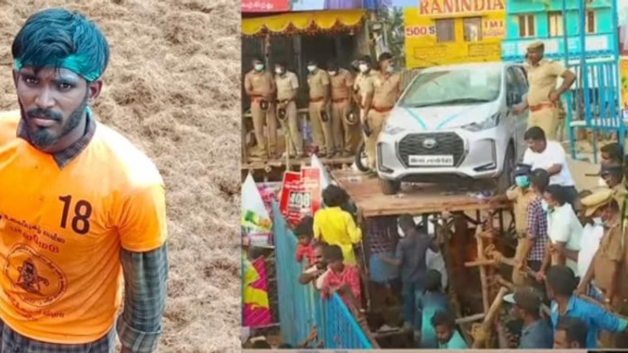 பாலமேடு ஜல்லிக்கட்டு.. 21 காளை அடக்கி வென்ற மதுரை வீரன்..3வது ஆண்டாக முதலிடம் பிடித்த பிரபாகரன்.. பாலமேடு ஜல்லிக்கட்டு.. 21 காளை அடக்கி வென்ற மதுரை வீரன்..3வது ஆண்டாக முதலிடம் பிடித்த பிரபாகரன்..