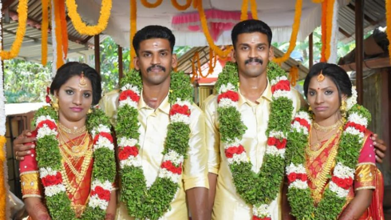 ജനനം മുതല്‍ ഒരുമിച്ച് വിവാഹത്തിലൂടെ പിരിയാന്‍ വയ്യ, ഇരട്ട സഹോദരിമാര്‍ക്ക് വരന്മാരായി ഇരട്ട സഹോദരന്മാര്‍