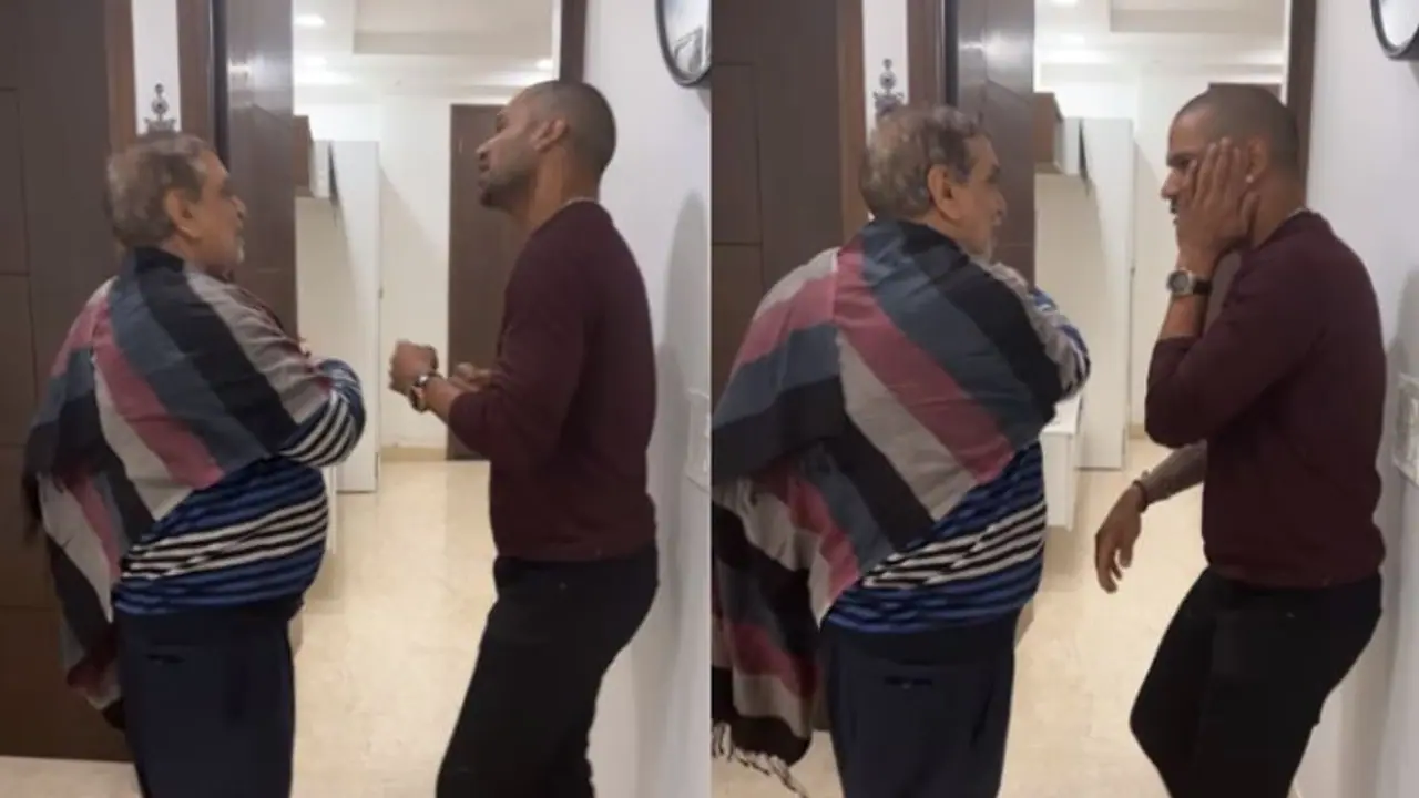 Shikhar Dhawan: বাবার হাতে ঠাটিয়ে চর, কী এমন করলেন শিখর ধওয়ান, দেখুন ভাইরাল ভিডিও Shikhar Dhawan: বাবার হাতে ঠাটিয়ে চর, কী এমন করলেন শিখর ধওয়ান, দেখুন ভাইরাল ভিডিও