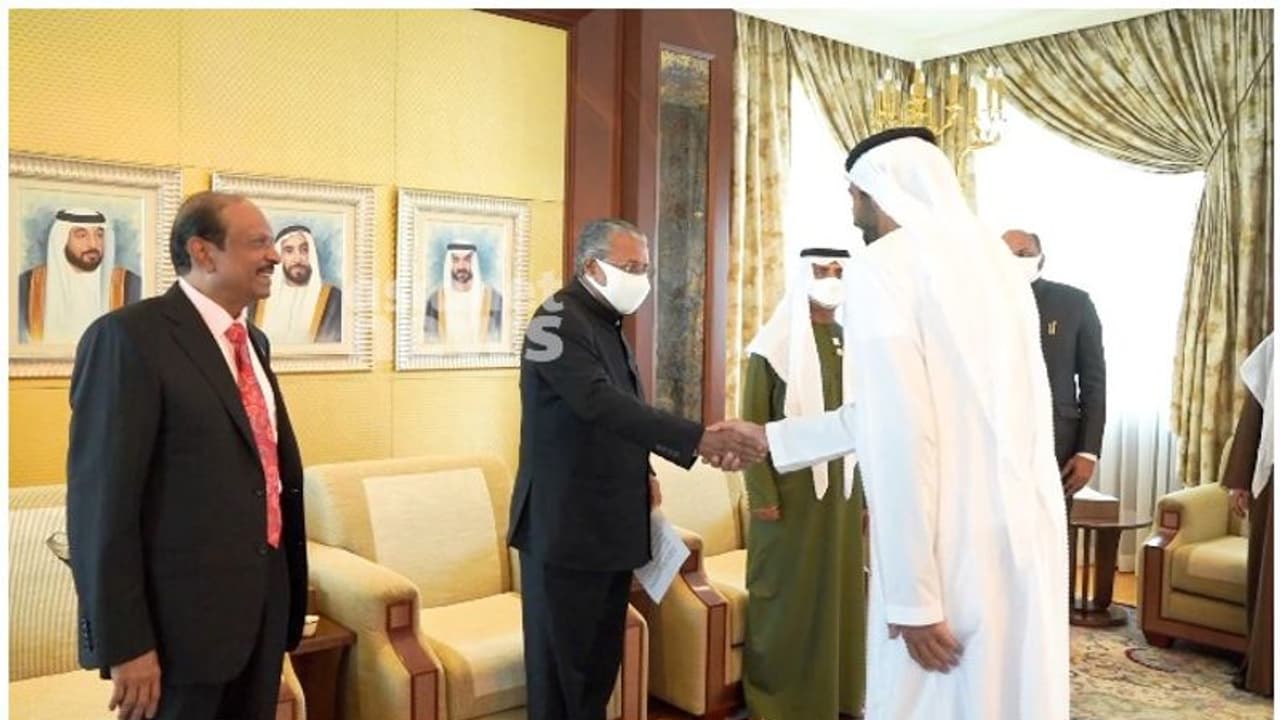 യുഎഇ മന്ത്രി നഹ്യാൻ ബിൻ മുബാറകുമായി കൂടിക്കാഴ്ച നടത്തി പിണറായി വിജയന്‍; നിക്ഷേപസാധ്യതകള്‍ ചര്‍ച്ച ചെയ്തു
