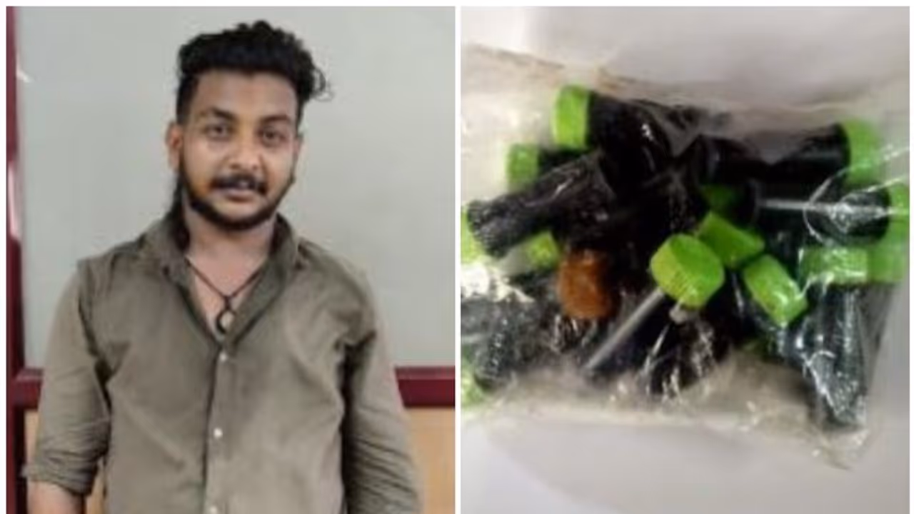 16 കുപ്പി ഹാഷിഷ് ഓയിലുമായി യുവാവ് അറസ്റ്റില് 16 കുപ്പി ഹാഷിഷ് ഓയിലുമായി യുവാവ് അറസ്റ്റില്