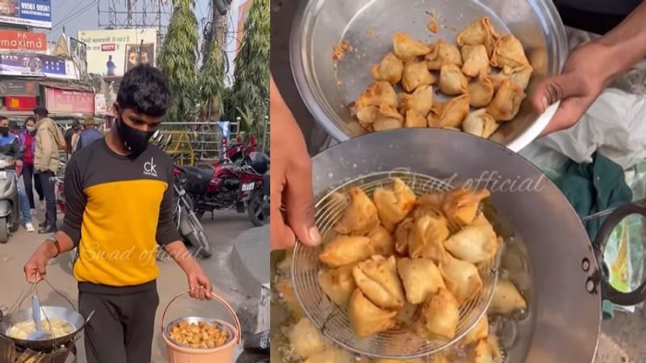 Viral Video : കത്തുന്ന അടുപ്പുമായി നടക്കും; വേറിട്ട സമൂസ കച്ചവടക്കാരന്‍