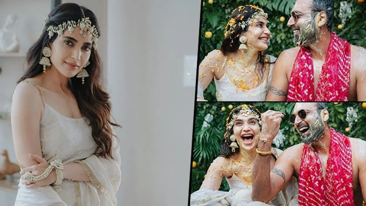 Karishma Tanna twirls in white, Varun Bangera slays in a dhoti; watch the madness from their Haldi ceremony