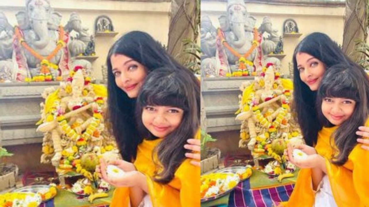 Aishwarya Rai संग सरस्वती पूजा करती नजर आई Aaradhya Bachchan, खुले बाल और पीला दुपट्टा ओढ़े दिखी खूबसूरत