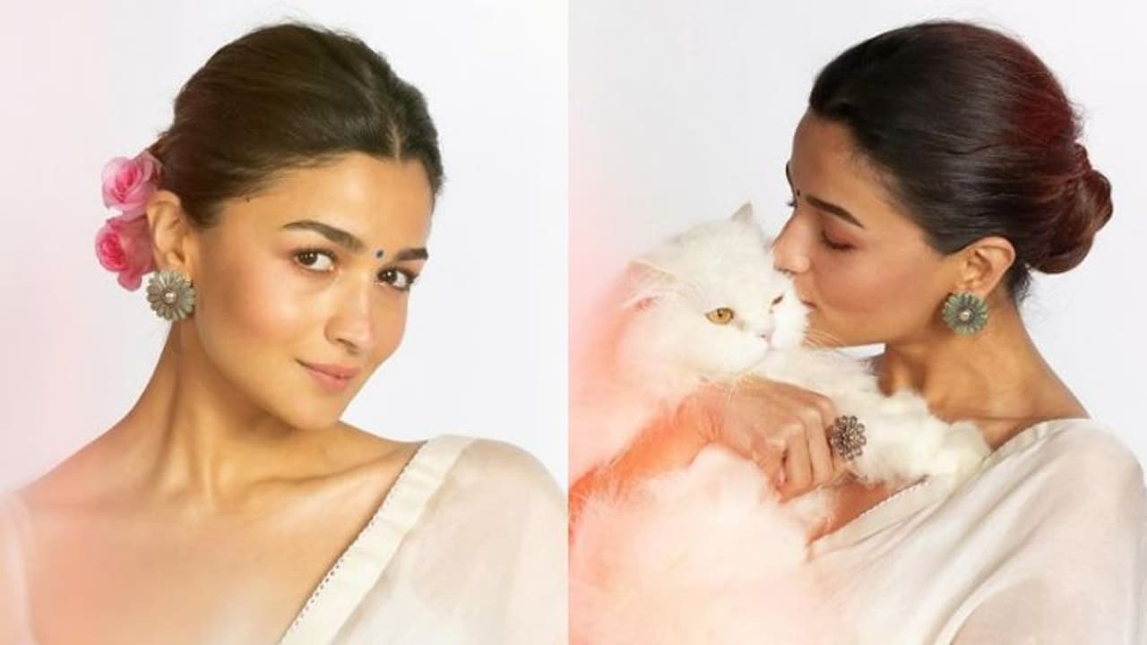 পোষ্যকে নিয়ে পোজ, ছবির প্রোমোশনে গাঙ্গু লুকে আলিয়া তাক লাগালেন নেটপাড়ায়