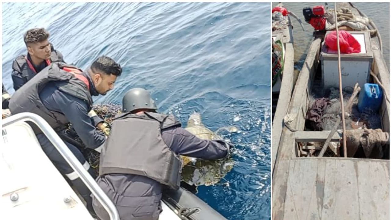 ഗുജറാത്ത് തീരത്ത് പാക് ബോട്ടുകൾ പിടികൂടി; ബോട്ടിലുണ്ടായിരുന്നവർ കരയിലേക്ക് കടന്നെന്ന സൂചന ഗുജറാത്ത് തീരത്ത് പാക് ബോട്ടുകൾ പിടികൂടി; ബോട്ടിലുണ്ടായിരുന്നവർ കരയിലേക്ക് കടന്നെന്ന സൂചന