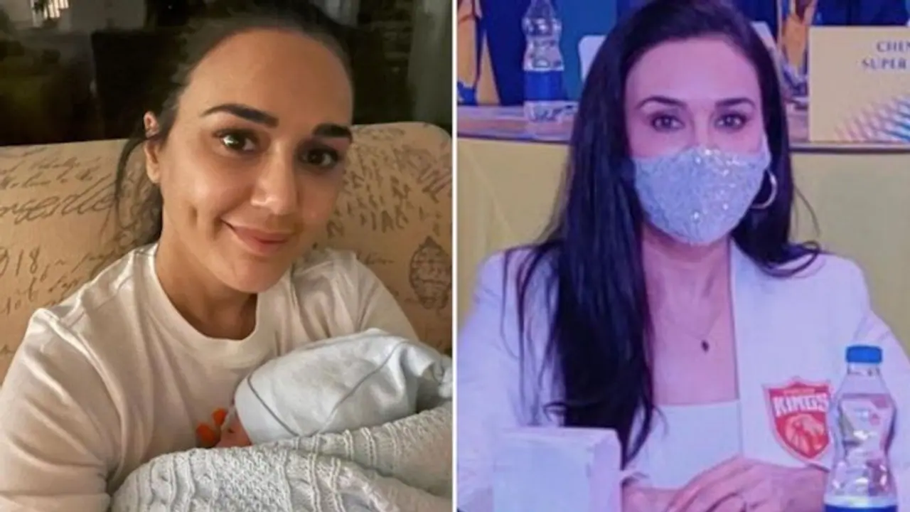 IPL Mega Auction 2022: Punjab Kings owner Preity Zinta watches auction with her baby in her arms IPL Mega Auction 2022: Punjab Kings owner Preity Zinta watches auction with her baby in her arms