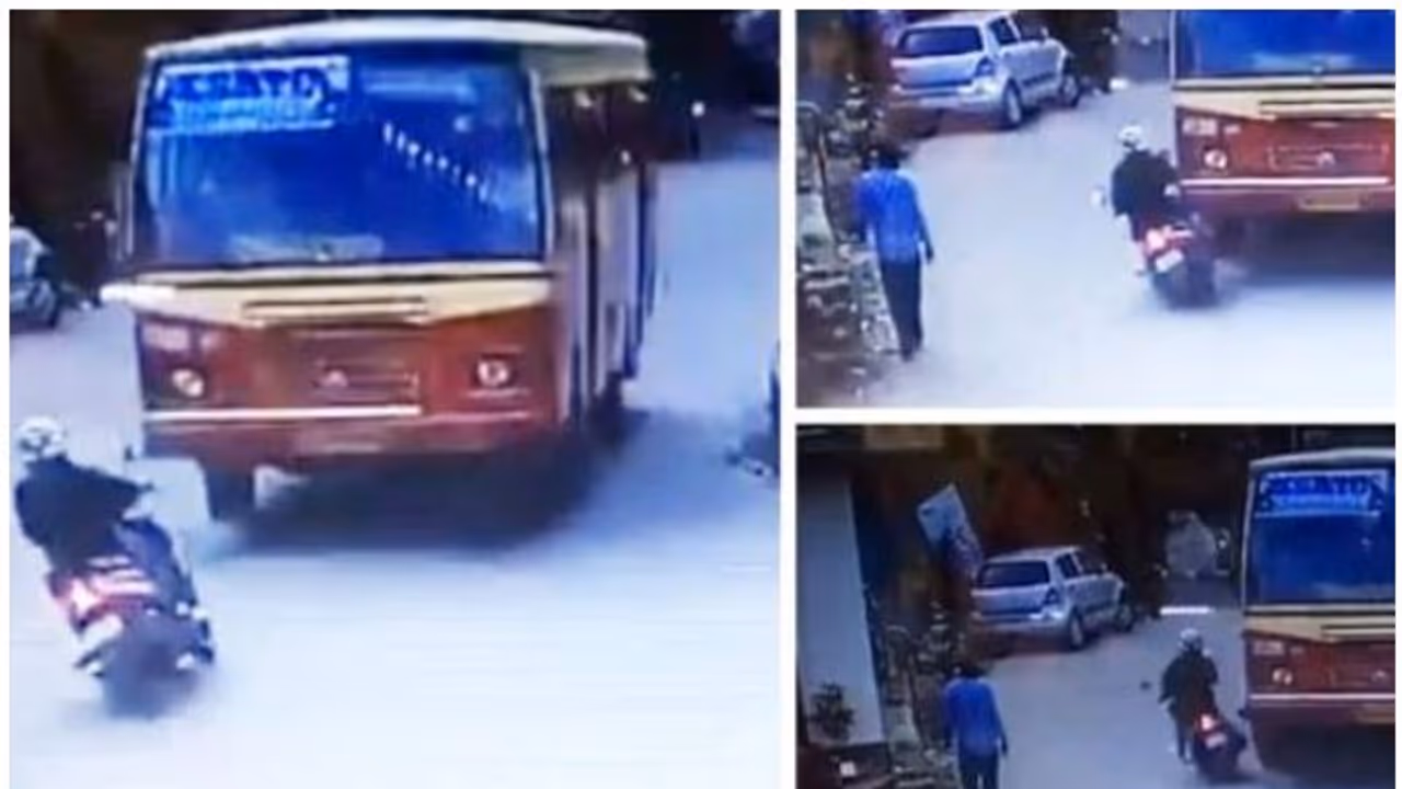 ഭാഗ്യമോ അതോ മിടുക്കോ ഈ സ്‍കൂട്ടര്‍ യാത്രികനെ രക്ഷിച്ചത്? വീഡിയോ കണ്ട് അമ്പരന്ന് നാട്ടുകാര്‍!