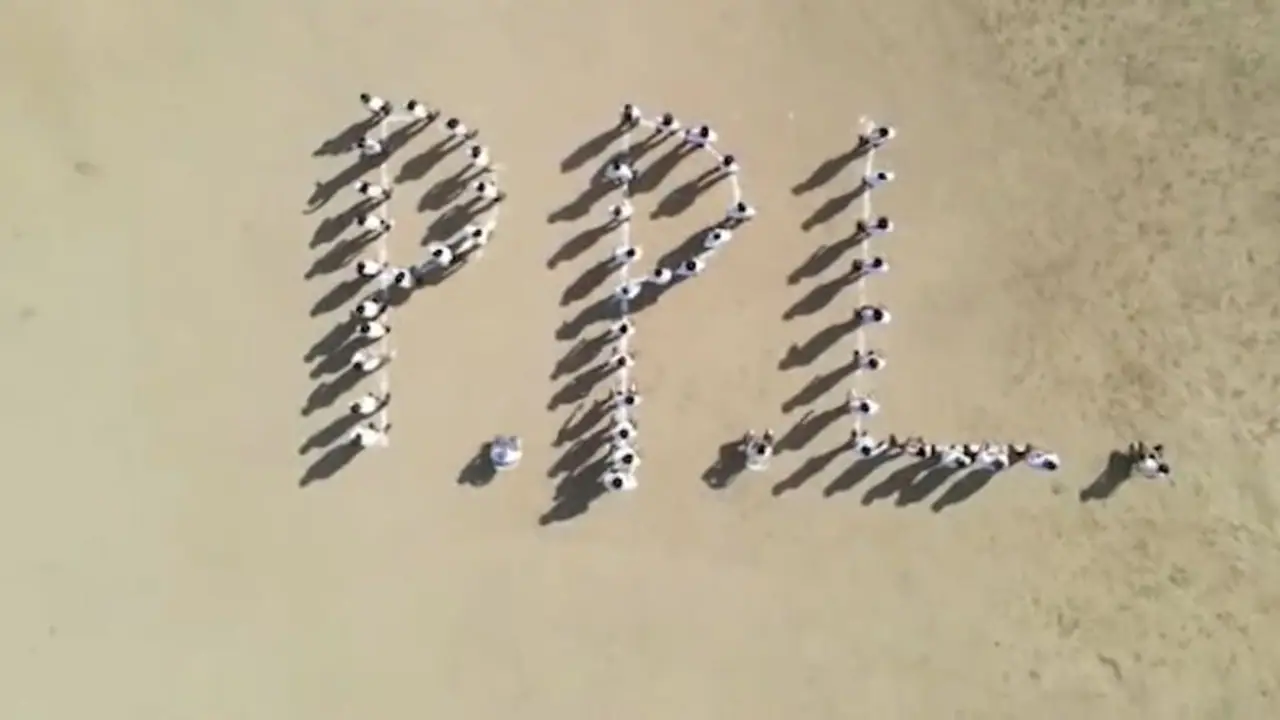 Stunning drone footage shows iconic Pro Panja logo by arm wrestlers Stunning drone footage shows iconic Pro Panja logo by arm wrestlers