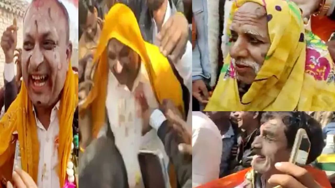 अनोखी परंपरा : बहू की विदाई के वक्त ससुर पहनते हैं साड़ी, महिलाओं की तरह करते हैं श्रृंगार, लगाते हैं ठुमके अनोखी परंपरा : बहू की विदाई के वक्त ससुर पहनते हैं साड़ी, महिलाओं की तरह करते हैं श्रृंगार, लगाते हैं ठुमके