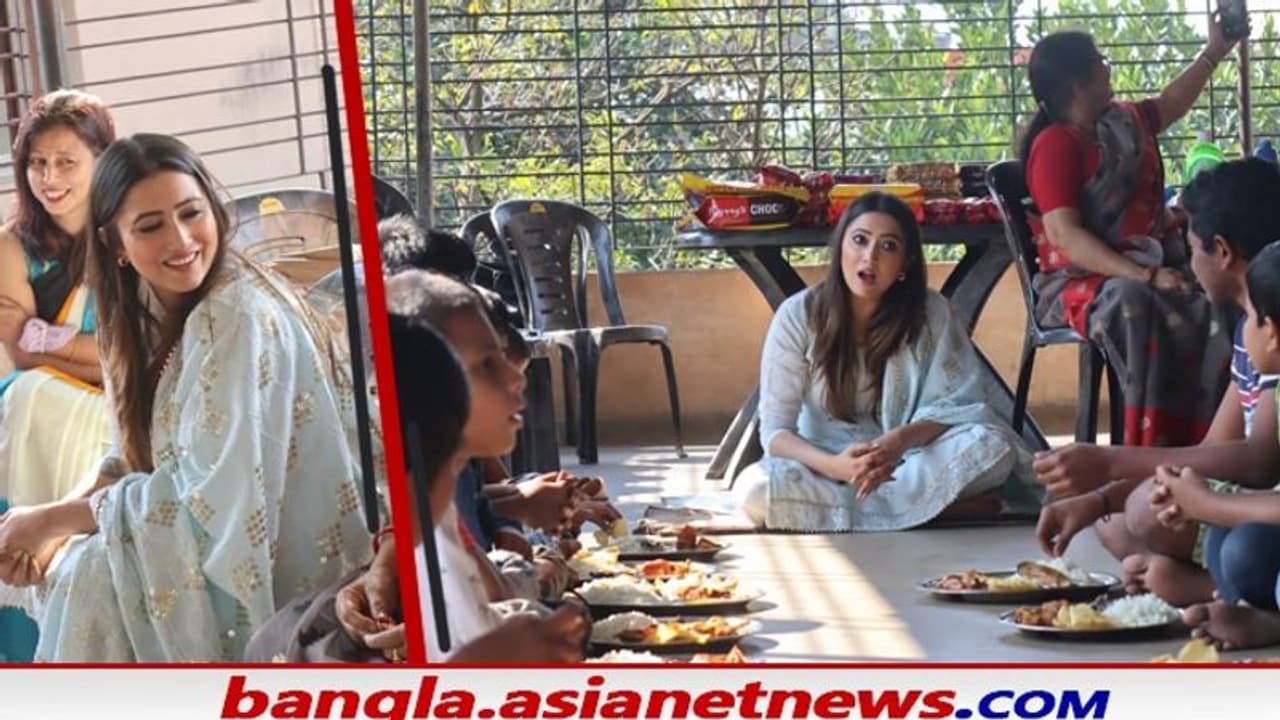 বাবার জন্মদিনে সম্পূর্ণা লাহিড়ির অভিনব উদ্যোগ, অনাথ আশ্রমের শিশুদের সঙ্গে কাটালেন সময়