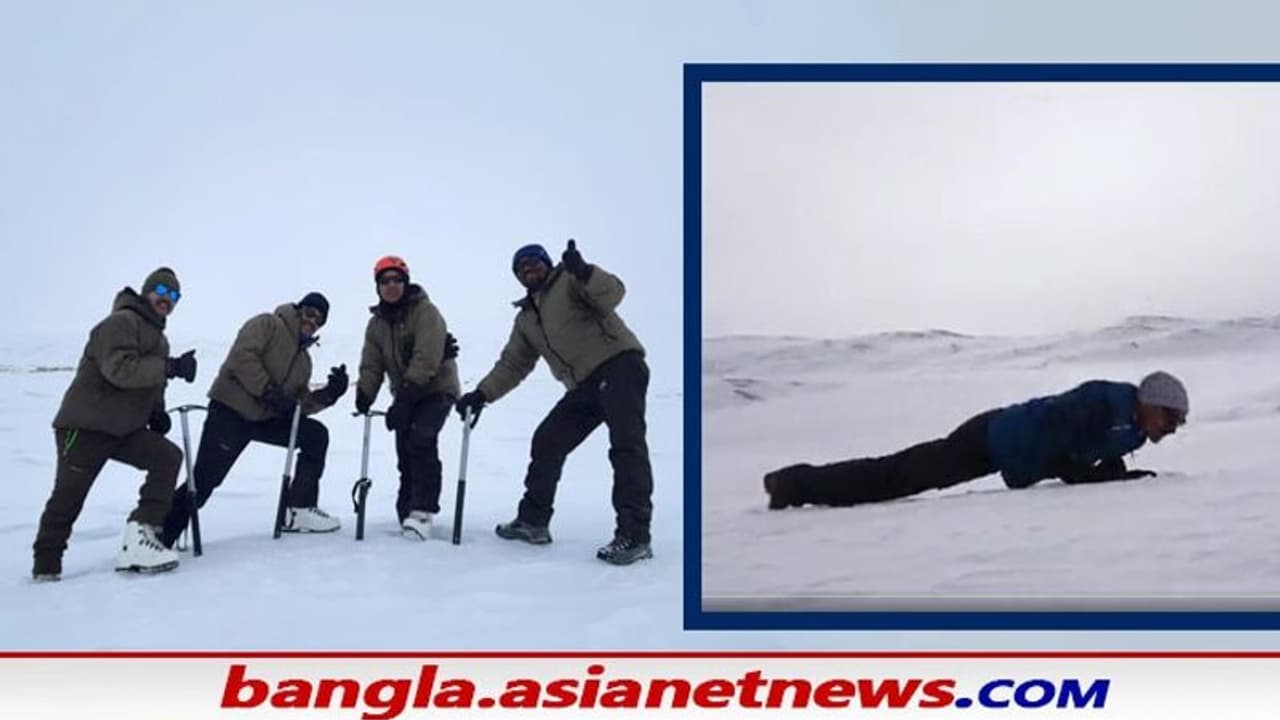 মাইনাস তিরিশ ডিগ্রিকে থোড়াই কেয়ার, পুশ আপ থেকে ট্রেকিং করে নজর কাড়ল আইটিবিপি