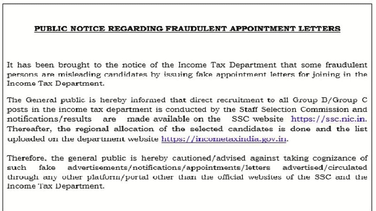 Income Tax Department: హెచ్చరిక.. ఇలాంటి జాబ్స్ విషయంలో జాగ్ర‌త్త‌..!