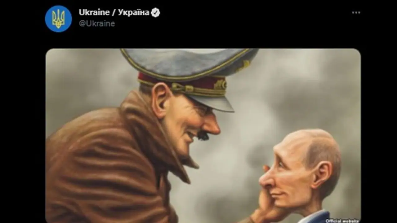 Ukraine tweets caricature showing Hitler approves Putin's invasion; sparks reactions Ukraine tweets caricature showing Hitler approves Putin's invasion; sparks reactions