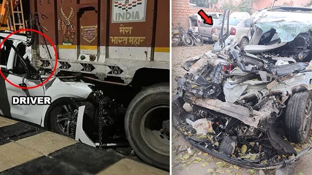 XUV700 : ട്രക്കിലിടിച്ച് തവിടുപൊടിയായിട്ടും ഈ വണ്ടിയിലെ യാത്രികര്‍ സുരക്ഷിതര്‍!