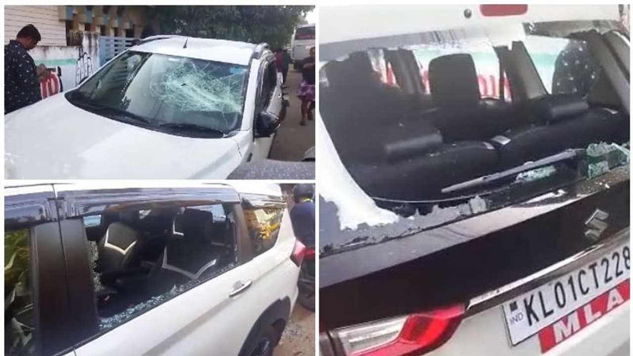 കോവളം എംഎൽഎയുടെ കാർ അടിച്ചുതകർത്തു, അക്രമിയെ പിടികൂടി കോവളം എംഎൽഎയുടെ കാർ അടിച്ചുതകർത്തു, അക്രമിയെ പിടികൂടി