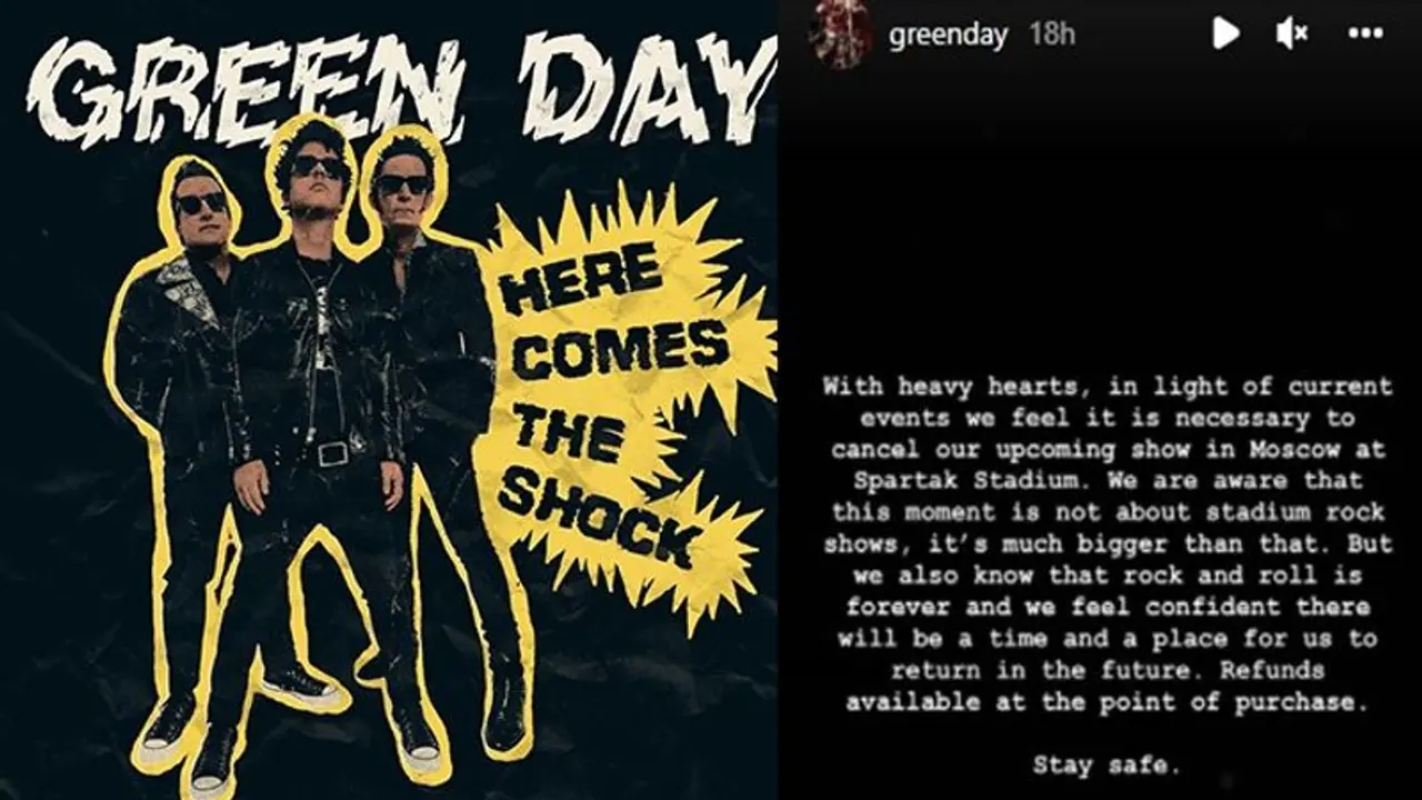 Green Day cancels its Moscow concert amidst Russia Ukraine war Green Day cancels its Moscow concert amidst Russia Ukraine war