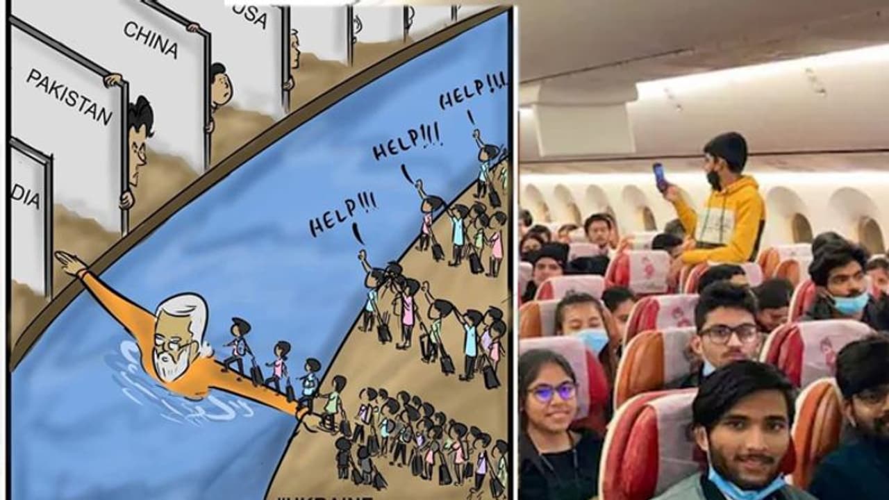 విద్యార్ధుల తరలింపు: ప్రధాని కార్టూన్‌ వైరల్.. మీరు భారతదేశపు ఆశల ‘‘వారధి’’ అన్న పీయూష్ గోయల్