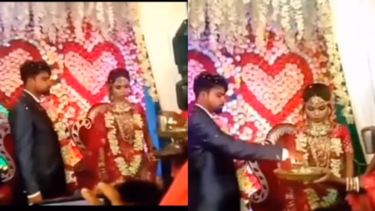 Couple fight: மணமேடையில் சண்டையிட்டு கொண்ட மணமக்கள்..கடுப்பான உறவினர்கள்..வைரல் வீடியோ..! Couple fight: மணமேடையில் சண்டையிட்டு கொண்ட மணமக்கள்..கடுப்பான உறவினர்கள்..வைரல் வீடியோ..!