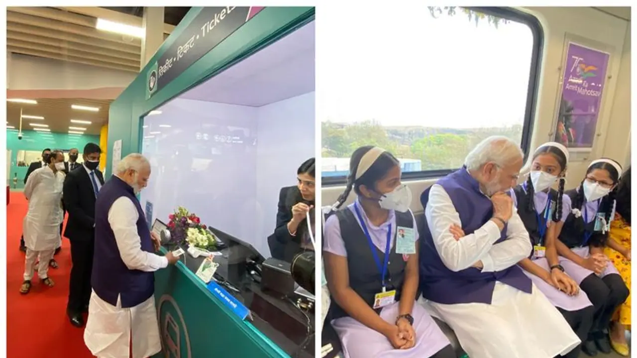 PM Modi inaugurates Pune Metro line, buys his ticket; travels with 'young friends' PM Modi inaugurates Pune Metro line, buys his ticket; travels with 'young friends'