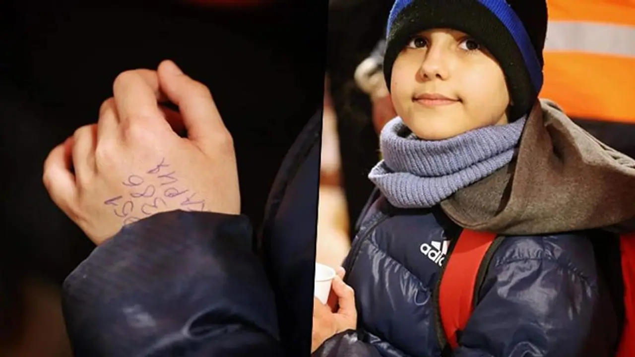 11 year old boy crosses Ukraine border alone with backpack, phone number scribbled on hand