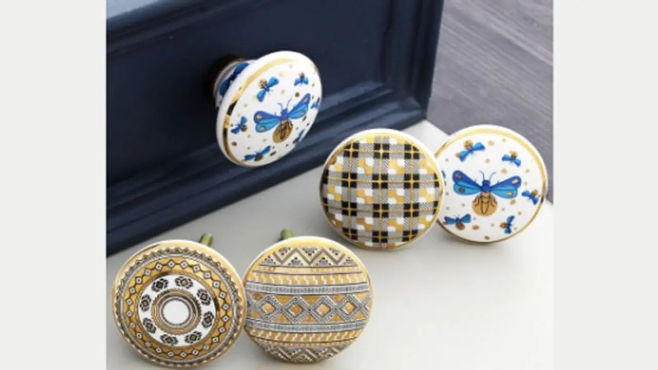 IndianShelf presentsTheia – A gold inspired collection of ceramic knobs for beautiful homes & spaces